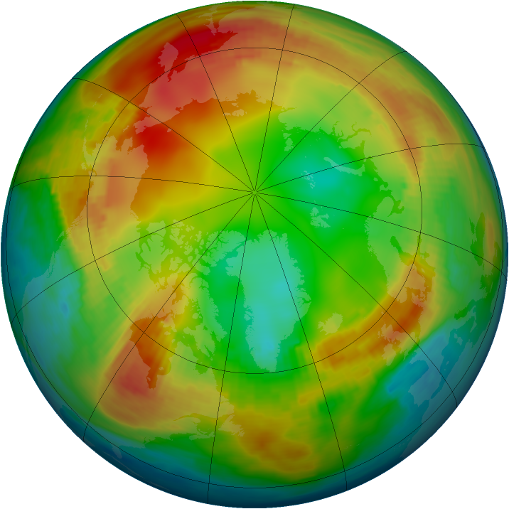 Arctic ozone map for 23 January 1980